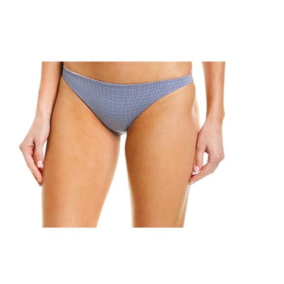 L*Space Camacho Blue Checkered Swim Bikini Bottom Large NEW - Picture 1 of 5